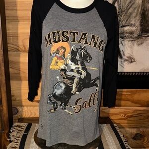Mustang Sally Graphic Long Sleeve Tee - Black and Gray